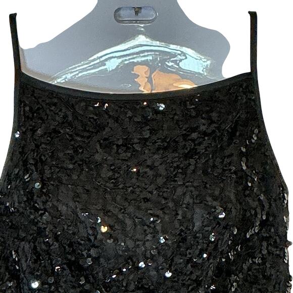 Bari Jay Sequined Sleeveless Black Corset Back Evening Gown Dress Women's 11/12 - Picture 3 of 10